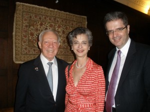 James Oberstar, Barbara Slavin and Ambassador Francois Delattre of France 