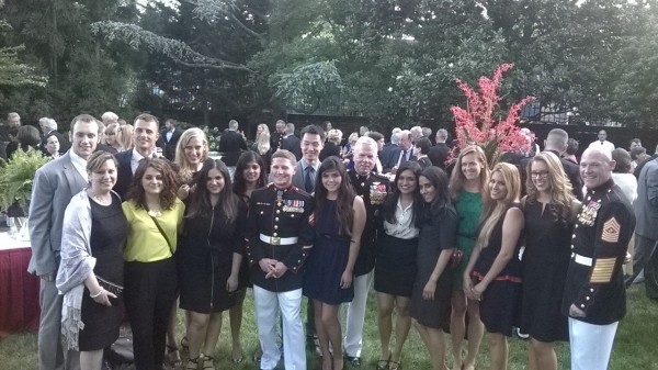 ISH Residents with Commandant General James Amos, Sergeant Major Michael P. Barrett and Corporal William Kyle Carpenter.